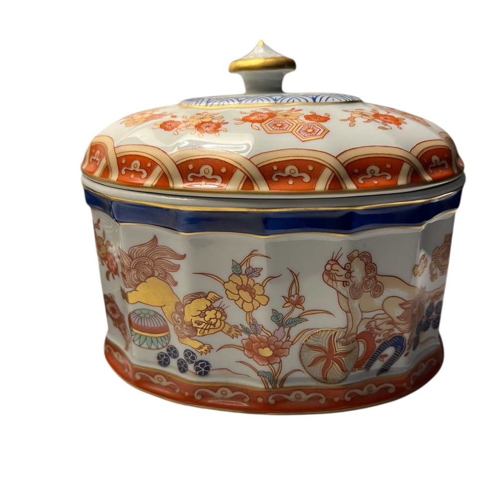 Vista Alegre Portugal Imari Style Lidded Porcelain Box